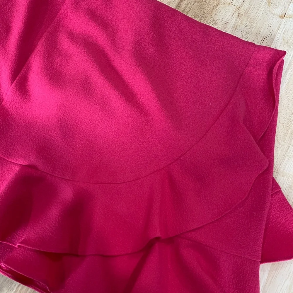 Karl Lagerfeld a hot Pink/Fuschia Asymmetrical Ruffled Mini Dress - Picture 7 of 8